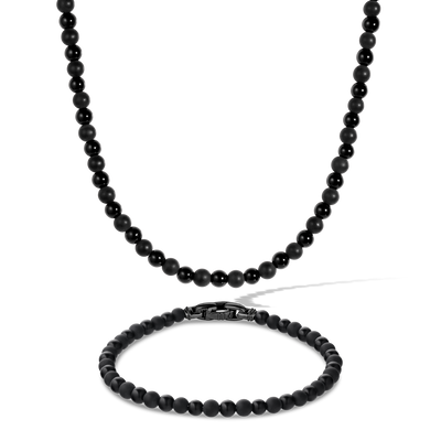 Matte Black/ Shiny Onyx 4mm Set