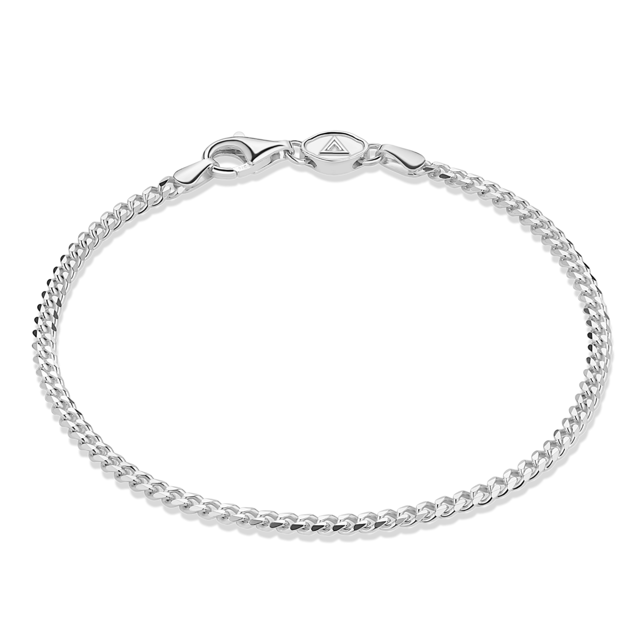 14k White Gold Curb Chain Bracelet MANSSION - Main Image
