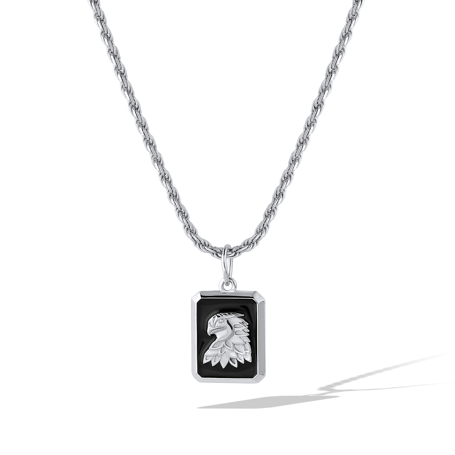Hawk Pendant (Silver/Black) | Men's Necklaces | MANSSION