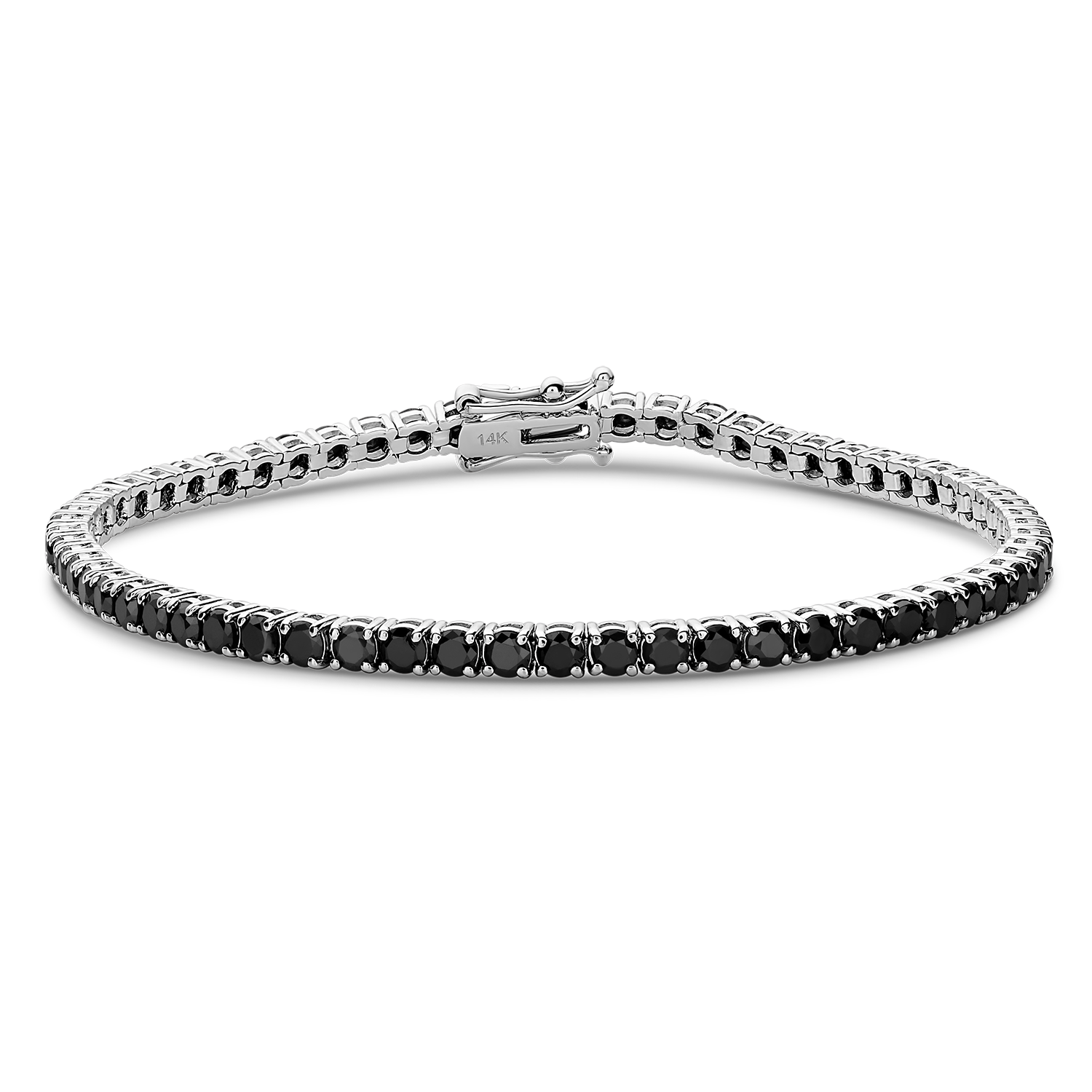 14k White Gold Black Tennis Bracelet MANSSION