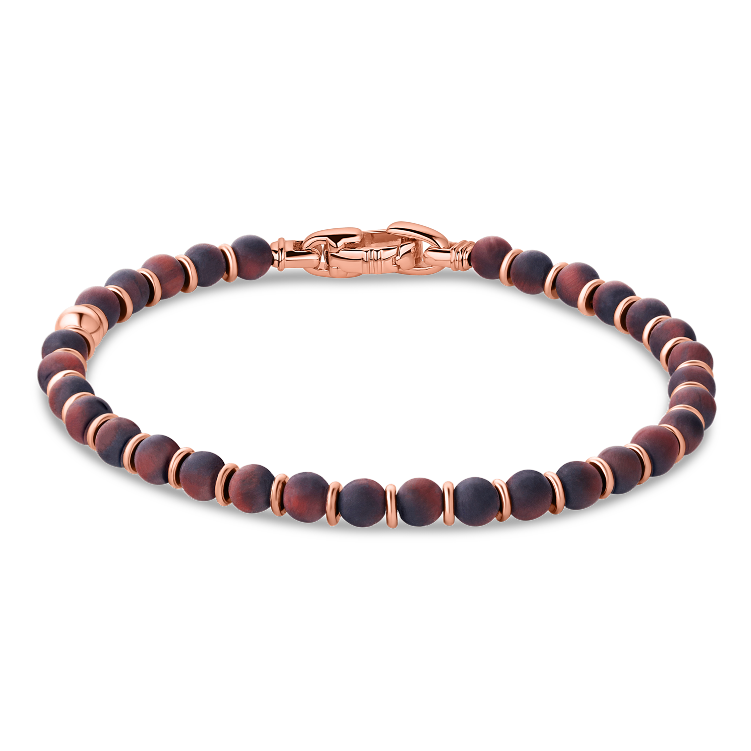 Rosewood Beaded Bracelet with Rose Gold Vermeil Clasp | MANSSION