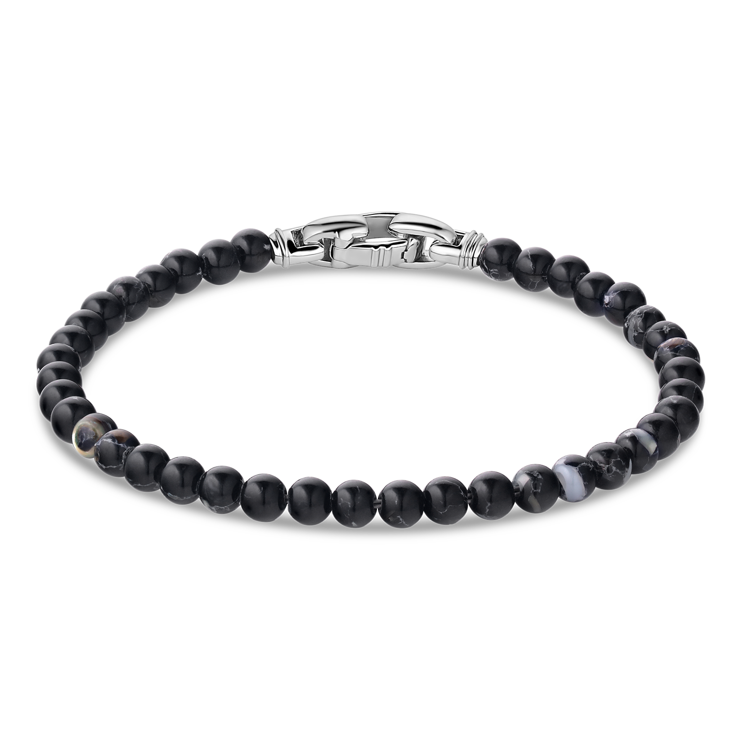 Barcelona Beaded Bracelet with Sterling Silver Clasp | MANSSION