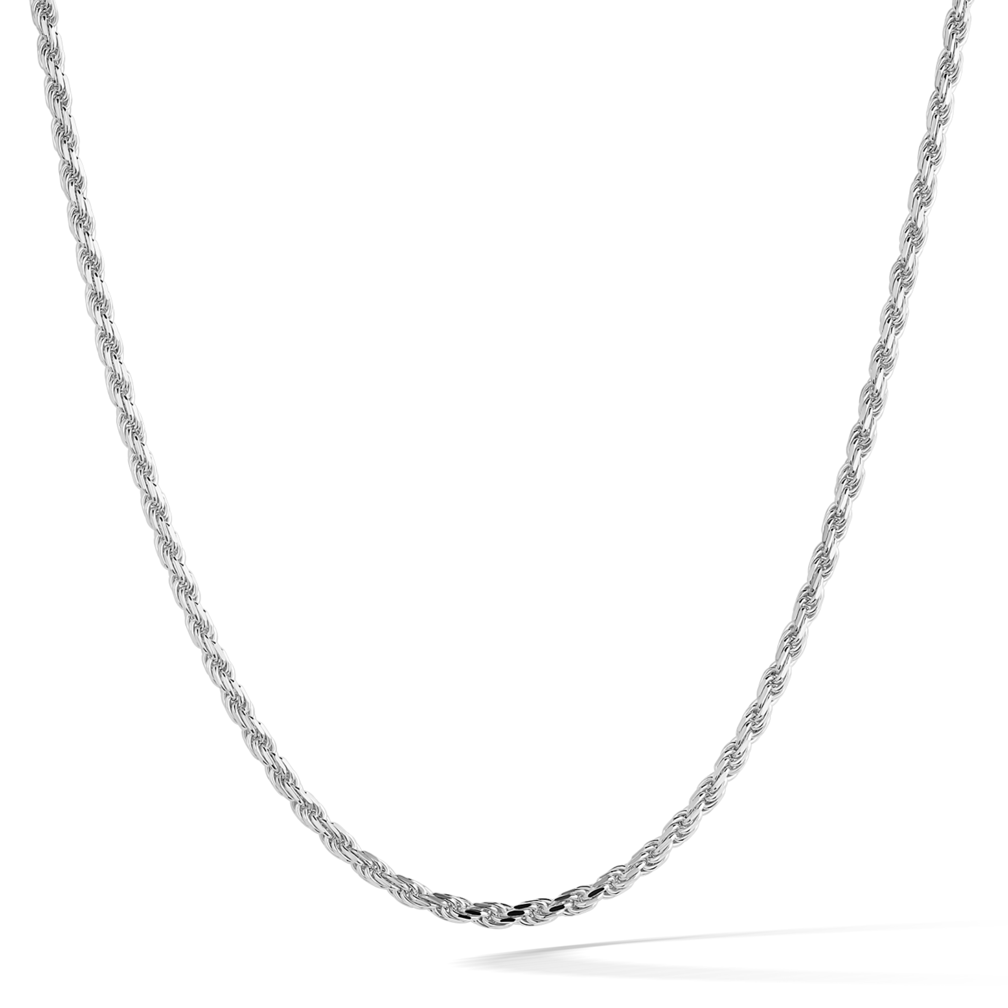 Solid sale Silver Chain Rope Chain 20in 2mm And Silver Cross