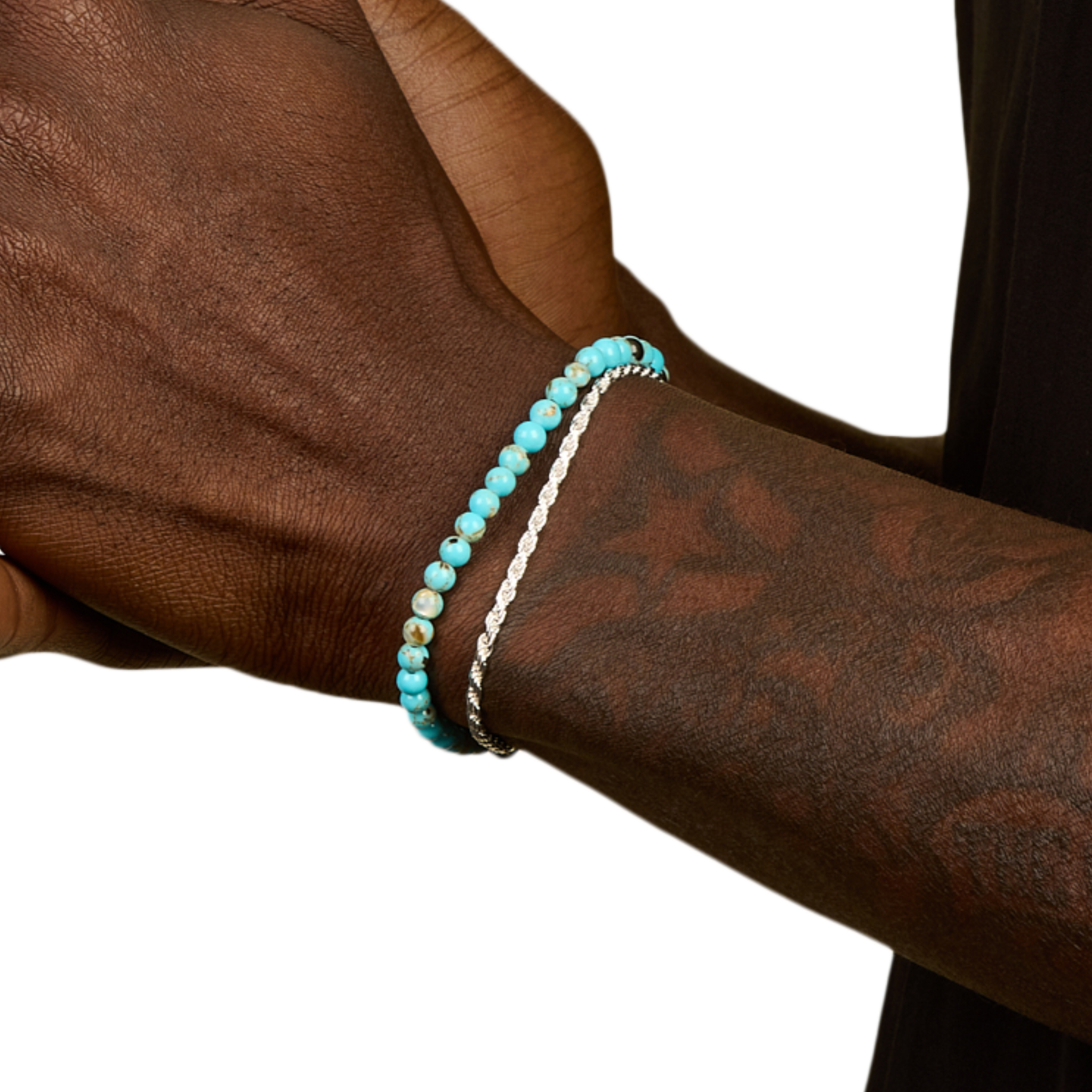 Turquoise Blue + Rope Stack, Sterling Silver | MANSSION