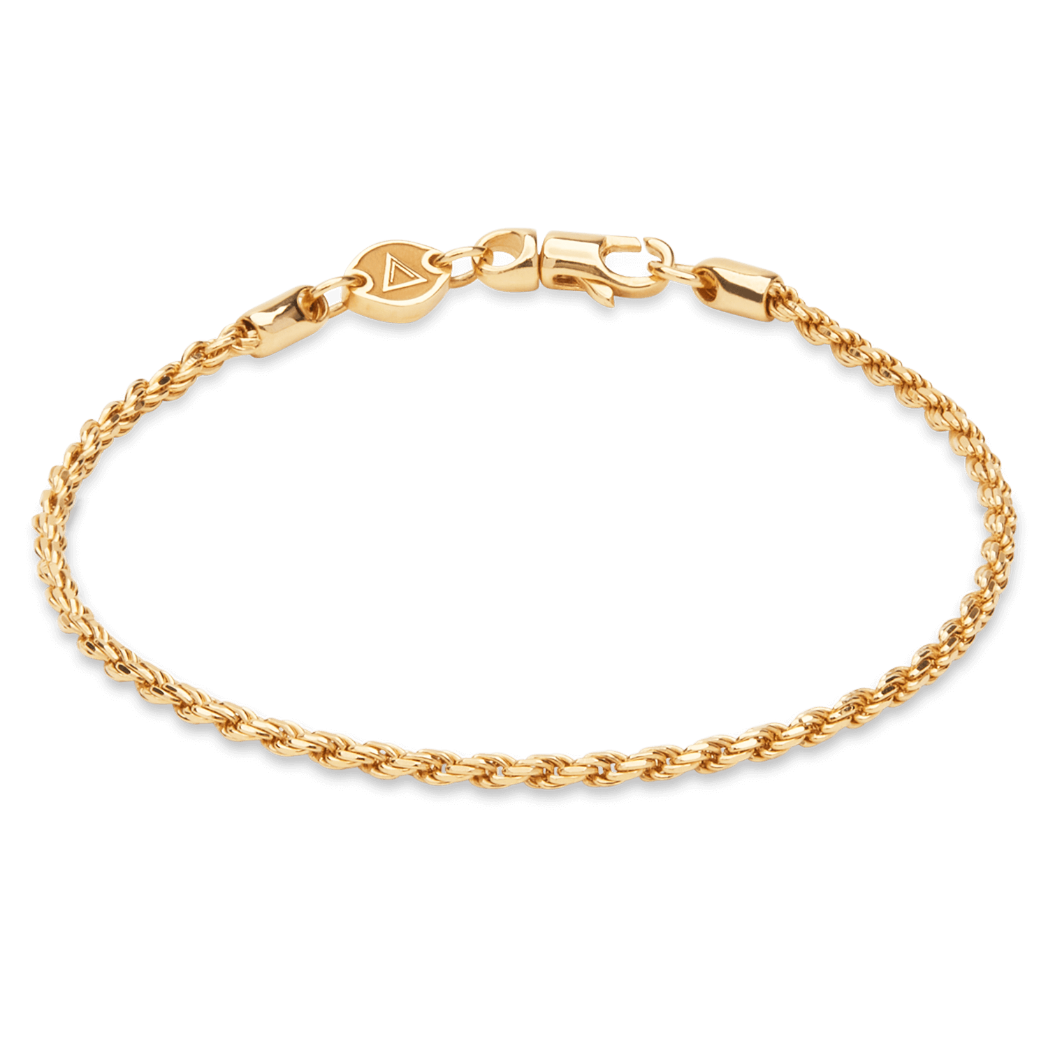 14k Solid Gold Rope Chain Bracelet 2.5mm Florence Collection