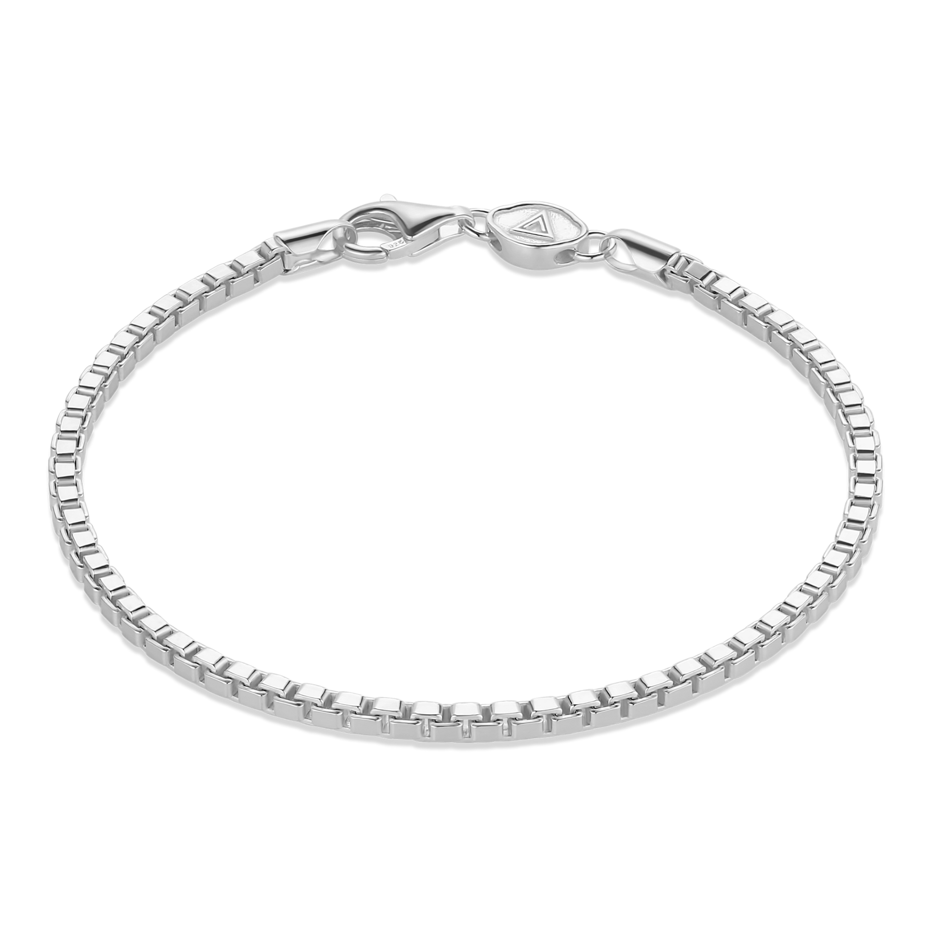 Square Box Chain Bracelet (3mm), Sterling Silver | MANSSION