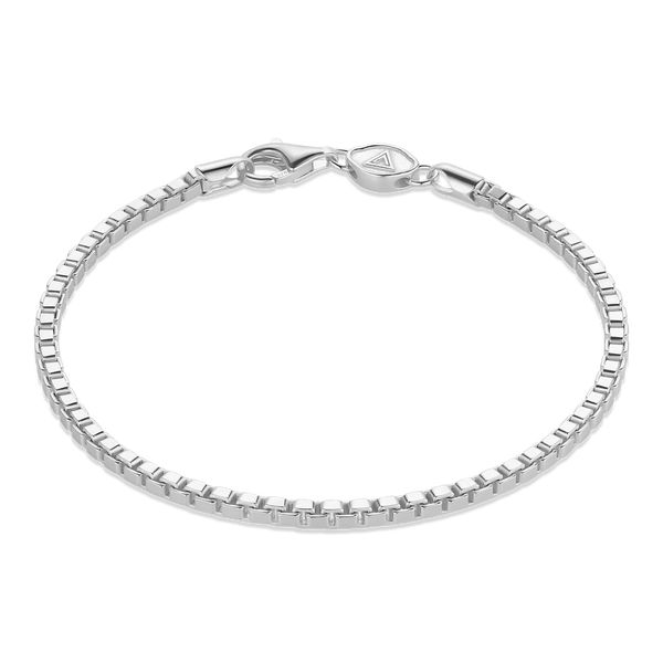 Square Box Chain Bracelet (3mm), Sterling Silver | MANSSION