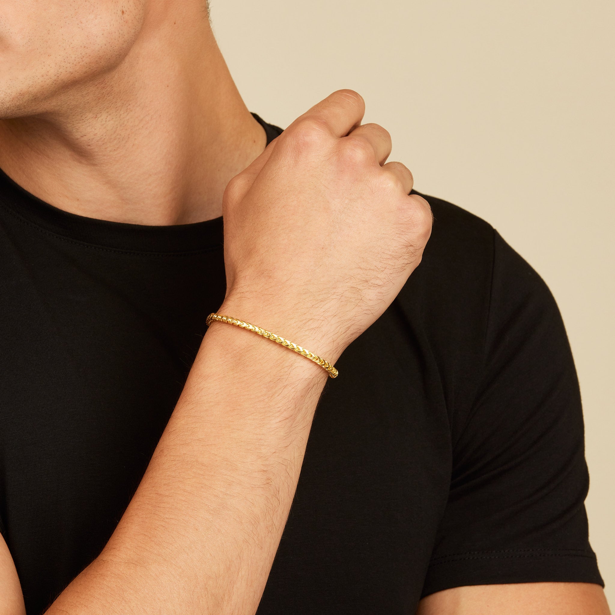 MANSSION - Men's Bracelet - 14K Solid Gold Rope Chain Bracelet 2.5mm | Florence Collection | MANSSION 7.5” (Regular)