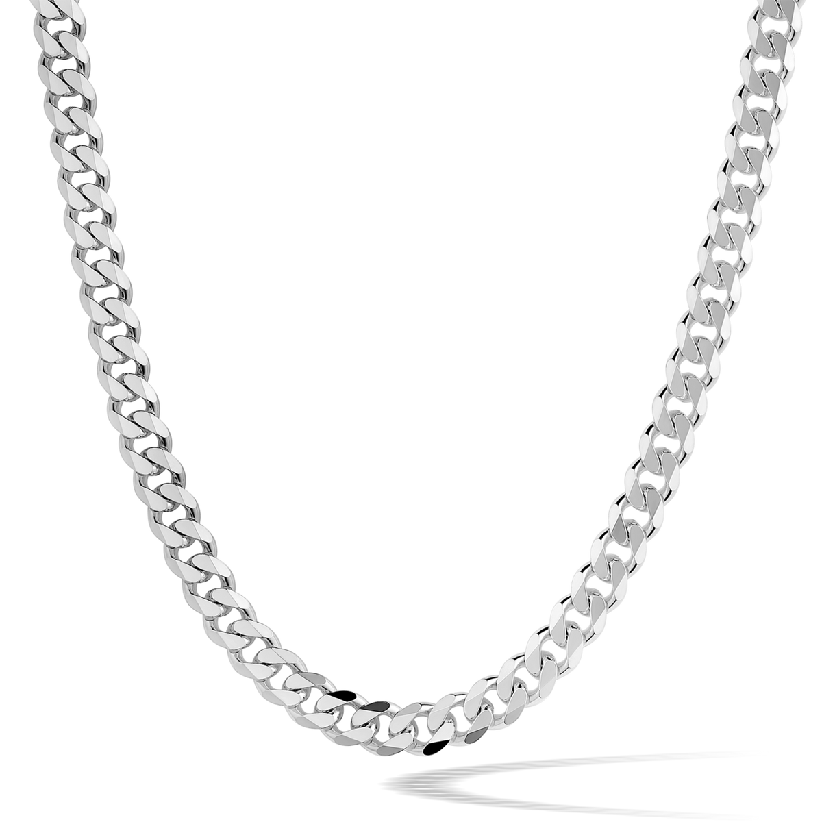 Solid 14k White Gold Cuban Chain - 5mm | MANSSION display picture 1