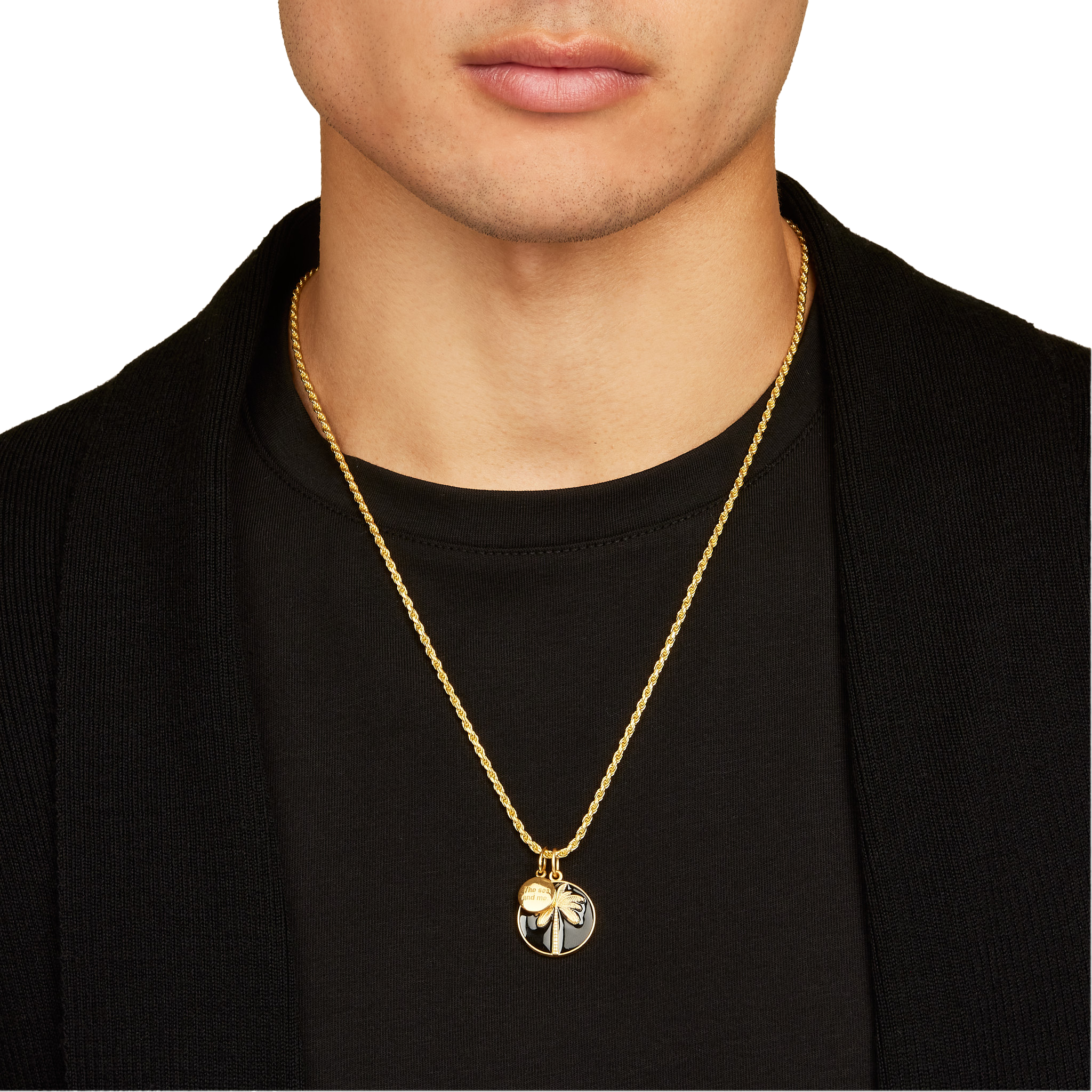 日本未発売【 MANSSION】COASTLINEネックレス Coastline Pendant (Gold/Black) | Men's Necklaces | MANSSION