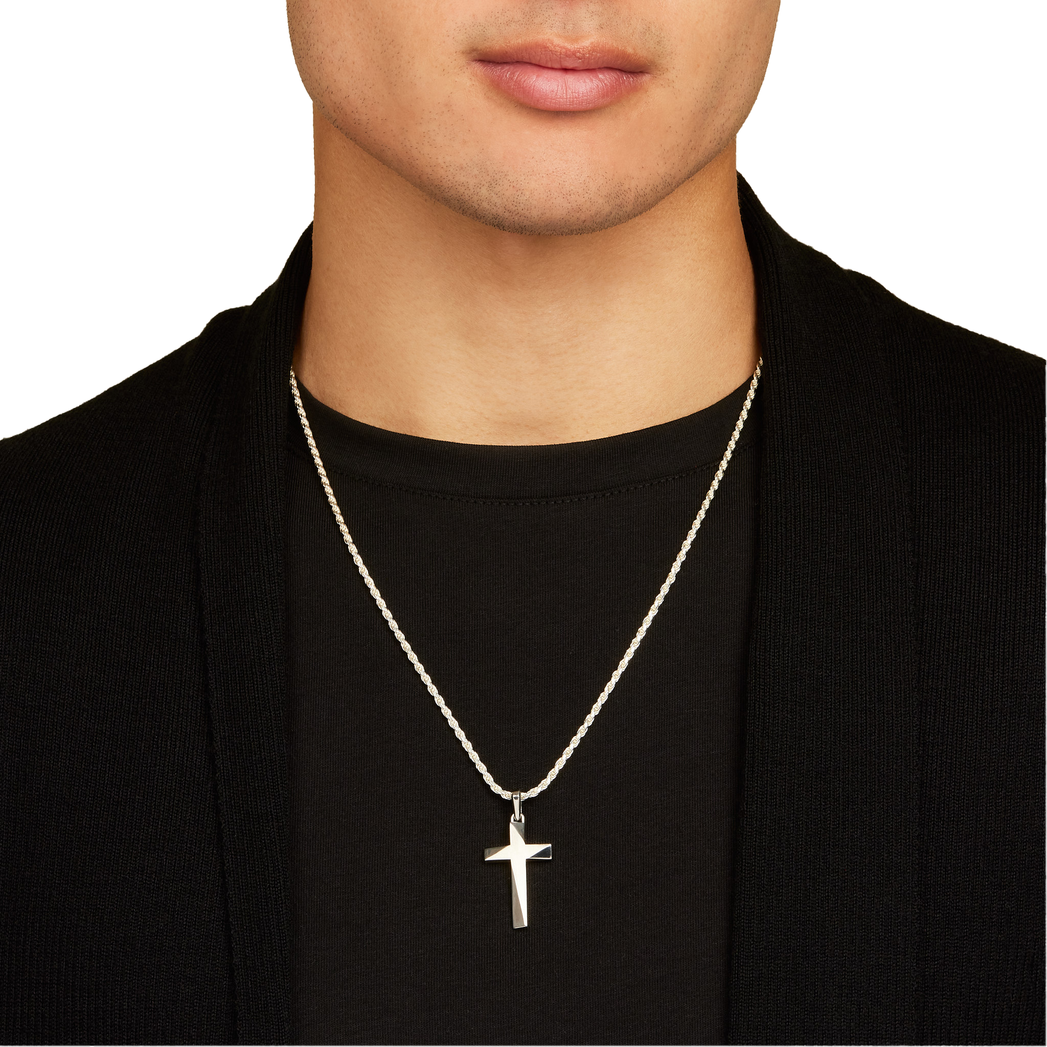 Mens chain and cross necklace deals