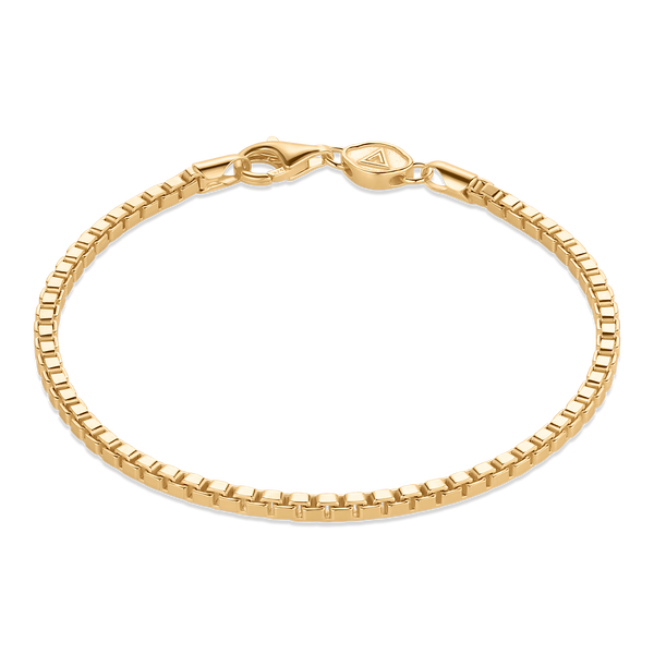Square Box Chain Bracelet (3mm), Gold Vermeil | MANSSION
