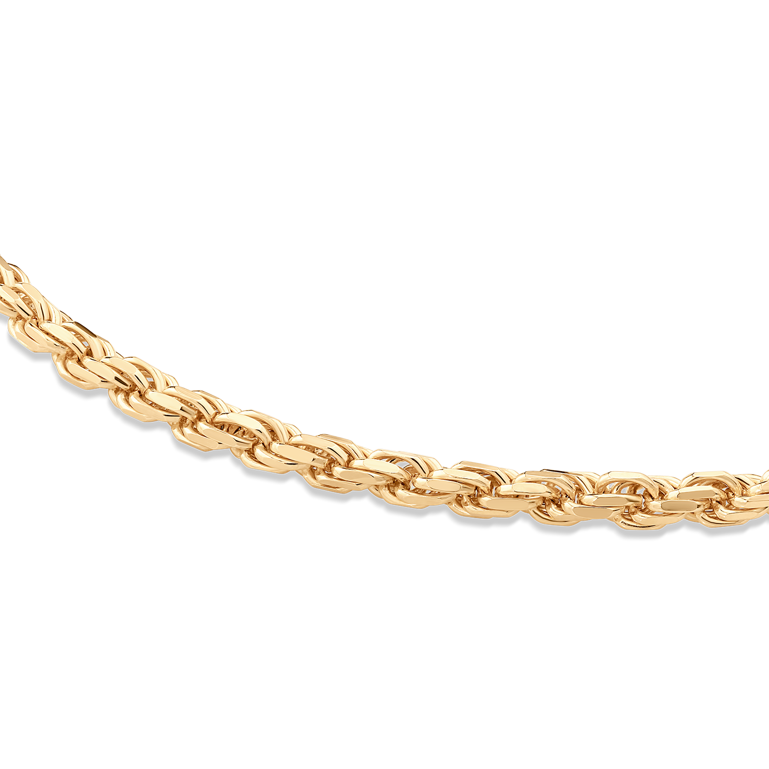 Mens Two tone Gold Stainless Steel Rope Chain Necklace