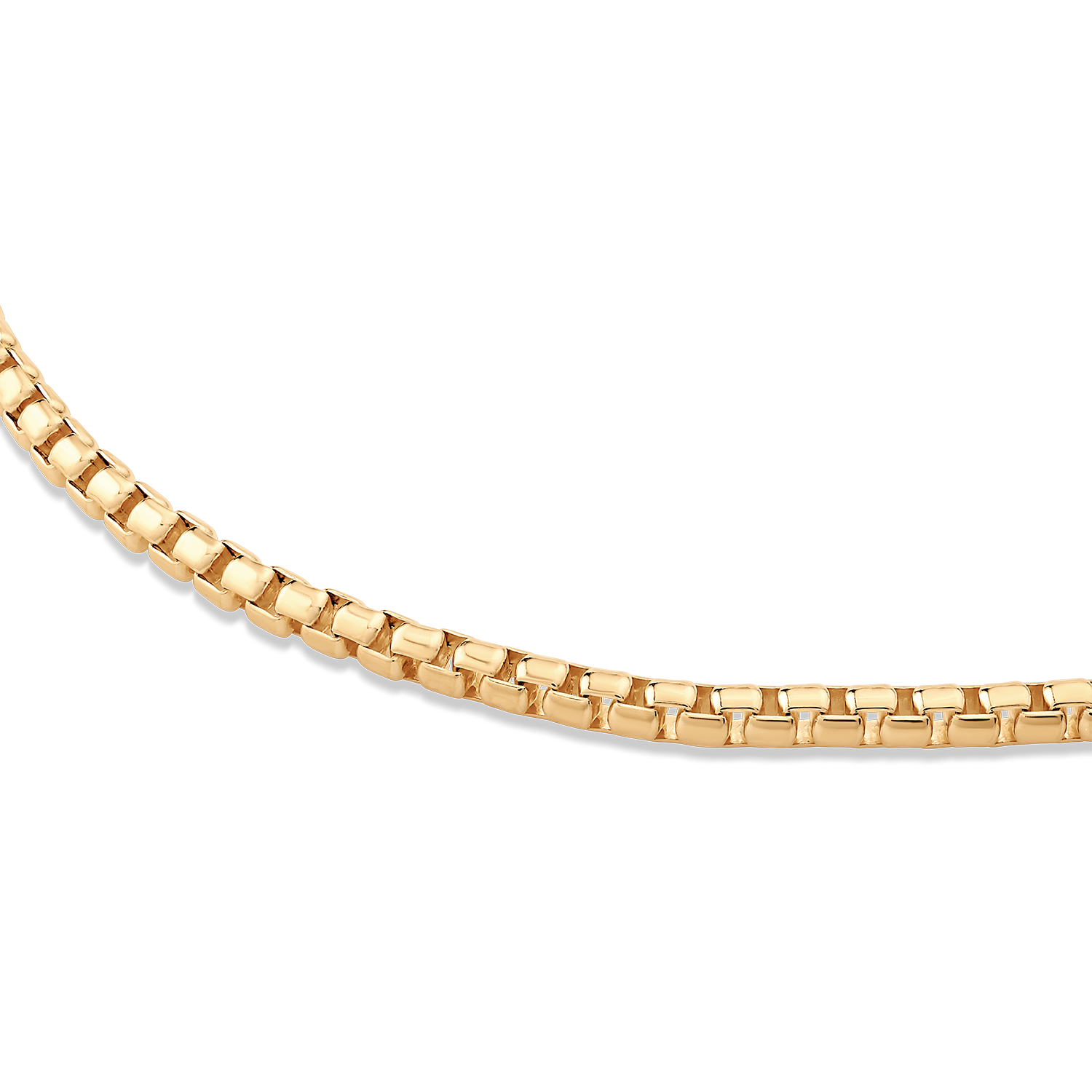 14k Gold Box Chain Bracelet - 3mm