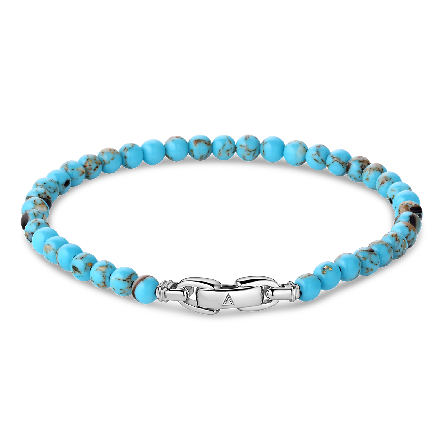 ●tow tow archive● Feverfew Leather Bead Bracelet Blue TBH5 Turquoise Blue Bracelet with Sterling Silver Clasp | MANSSION