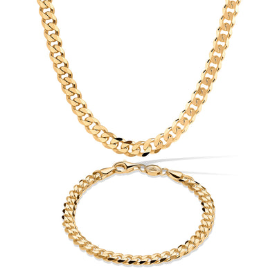 5mm Curb 18k vermeil Set